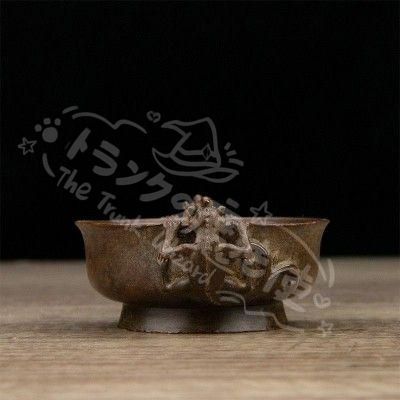 新年ギフト銅細工双龍耳香炉 茶道具 香道具 装飾品 工芸品 美術品 置物