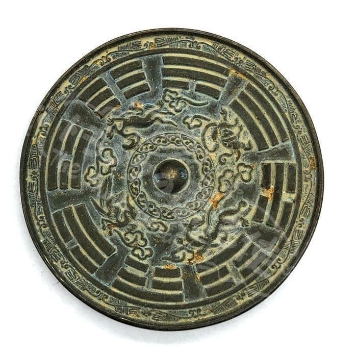 新年ギフト銅器 銅鏡 八卦四大神獣図 玄関 書架 装飾品 工芸品 置物
