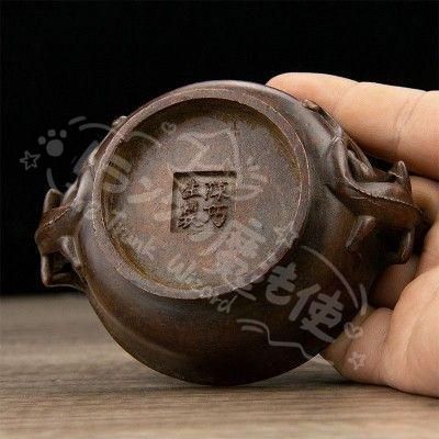 新年ギフト銅細工双龍耳香炉 茶道具 香道具 装飾品 工芸品 美術品 置物