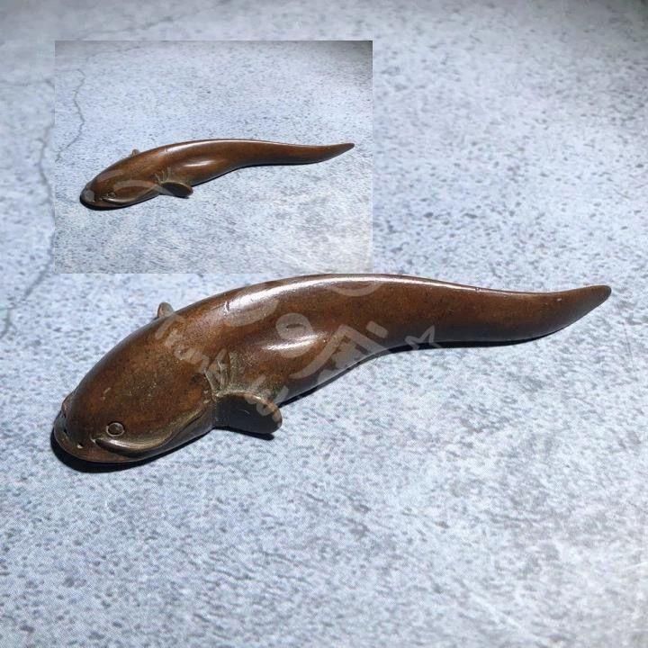 新年ギフト銅 細工 茶道具 ナマズ2つ 書道具 文房具 工芸品 美術品 置物