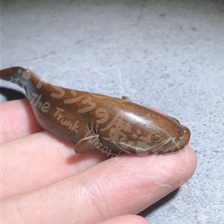 新年ギフト銅 細工 茶道具 ナマズ2つ 書道具 文房具 置物