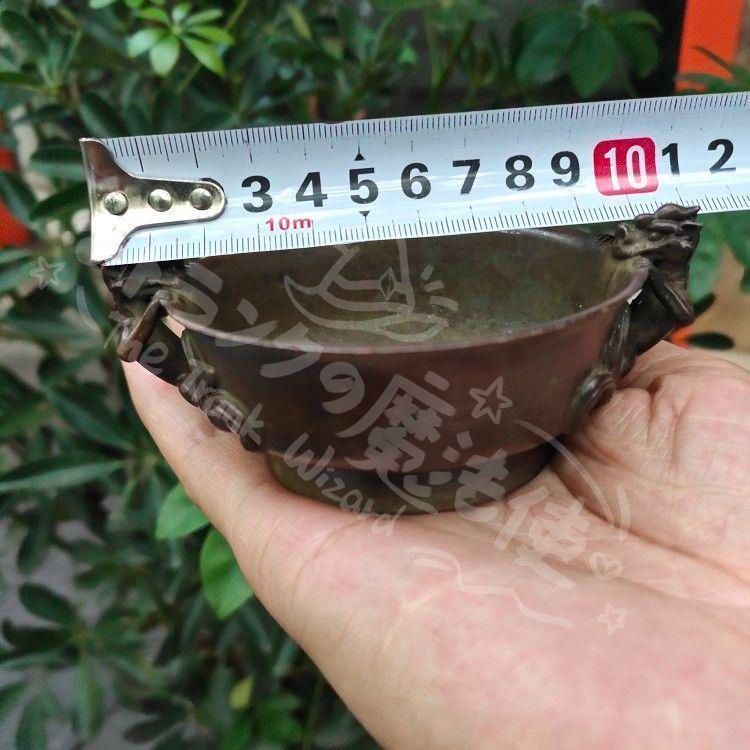 新年ギフト双龍耳香炉 筆舐 銅器 オンライン 書道具 文房具 工芸品