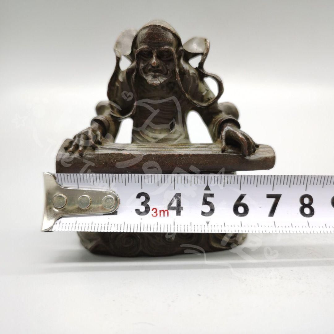 新年ギフト銅器 菩提達磨祖師撫琴 装飾品 現代工芸品 美術品 置物