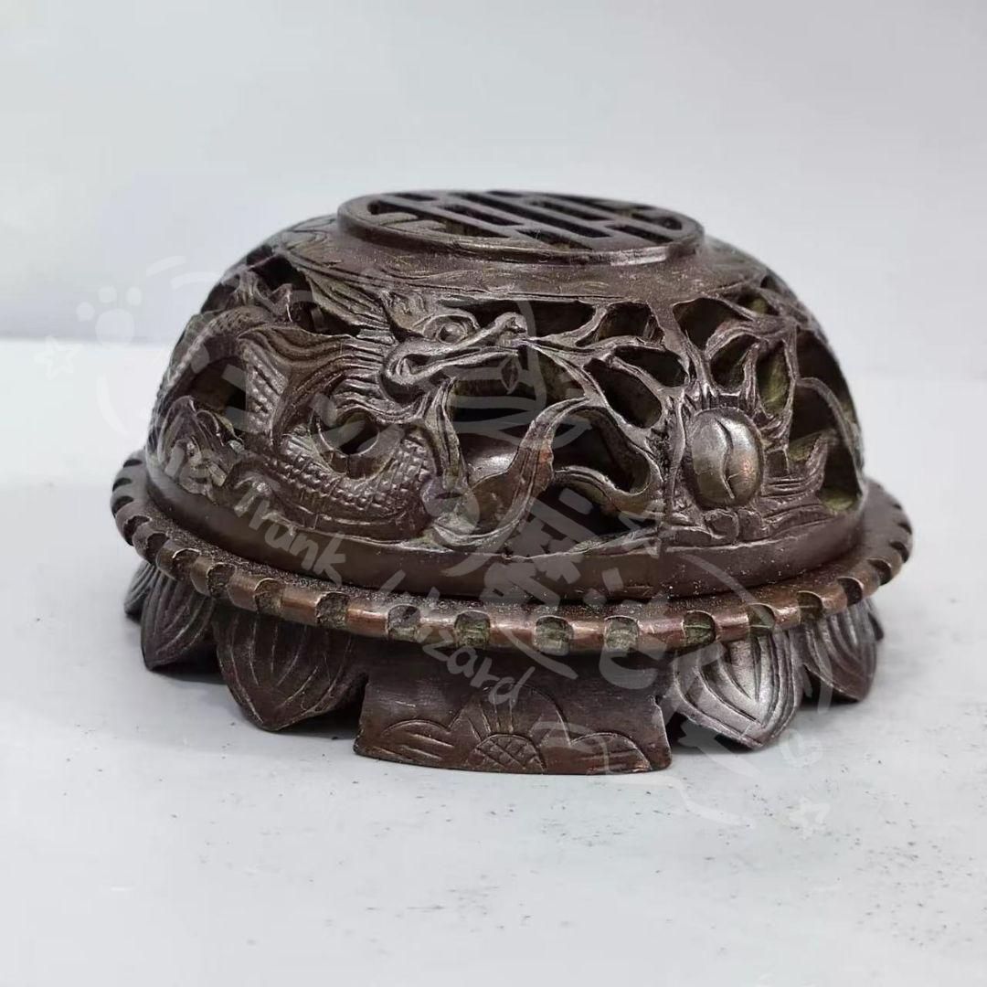 新年ギフト銅細工 蓮華鳳炉香炉 香道具 装飾品 工芸品 美術品 置物