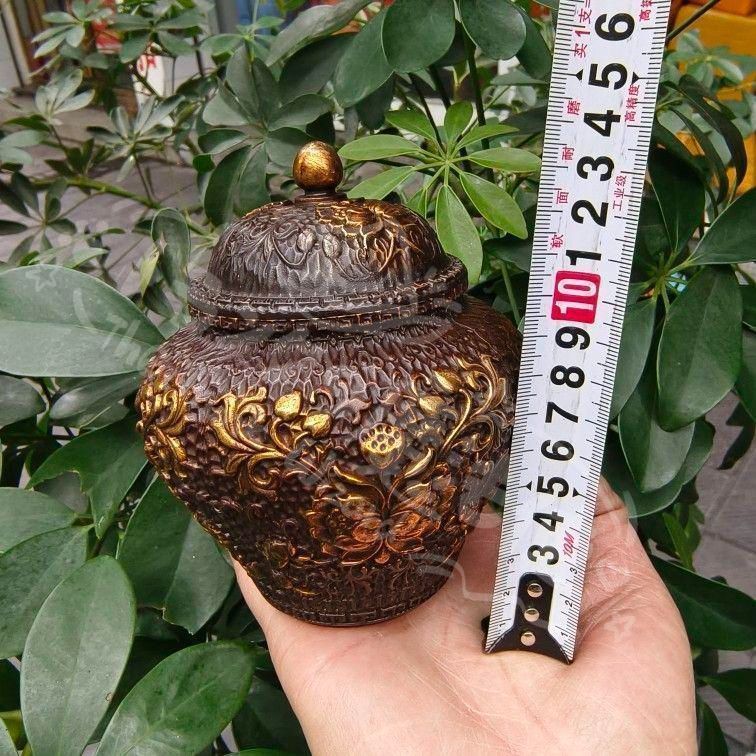 銅 細工 のレリーフお花お 茶の缶 装飾品 現代工芸品美術品 置物 新年ギフト銅 細工 のレリーフお花お 茶の缶 装飾品 現代工芸品美術品