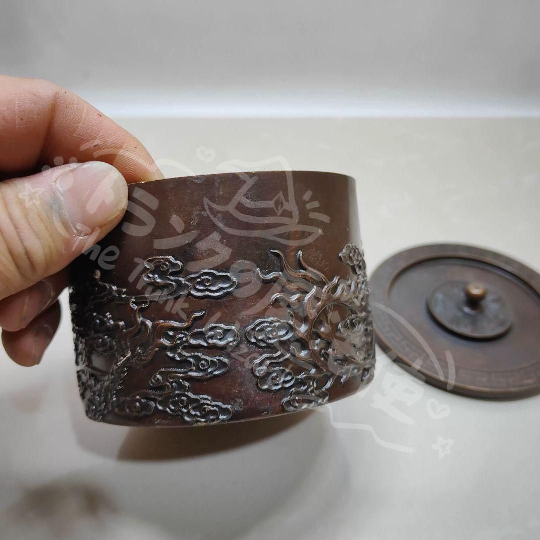 新年ギフト銅製 龍鳳呈祥茶箱 密封茶筒 茶道具 香道具 装飾品 工芸品