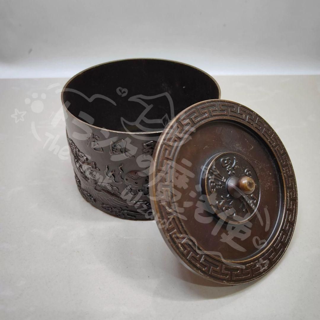 新年ギフト銅製 龍鳳呈祥茶箱 密封茶筒 茶道具 香道具 装飾品 工芸品