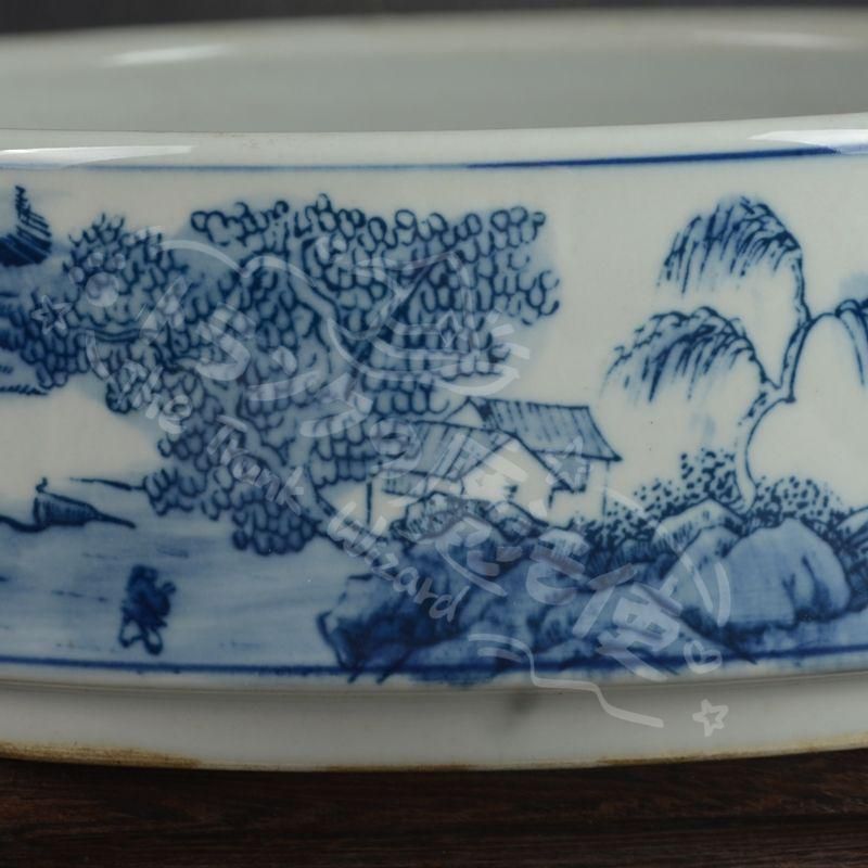 販売済み 新年ギフト鯖山水 庭楼 筆洗 水仙の鉢 陶磁器 装飾品 現代