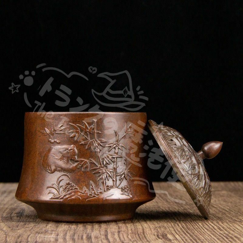 新年ギフトパンダ文竹薫香炉