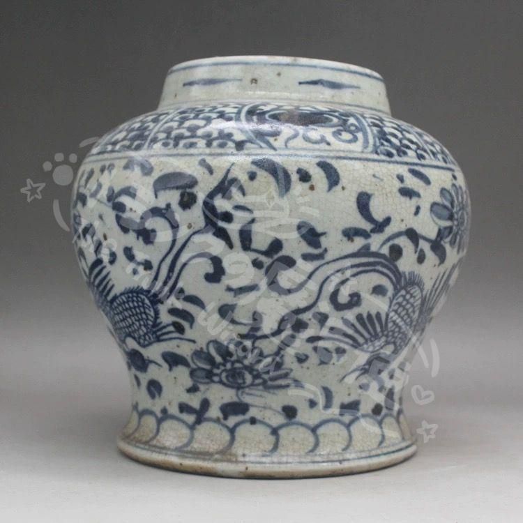 元 青花鳳紋缶 景徳鎮 陶磁器 装飾品 現代工芸品 美術品 置物 新年ギフト元 青花鳳紋缶 景徳鎮 陶磁器 装飾品 現代工芸品 美術品