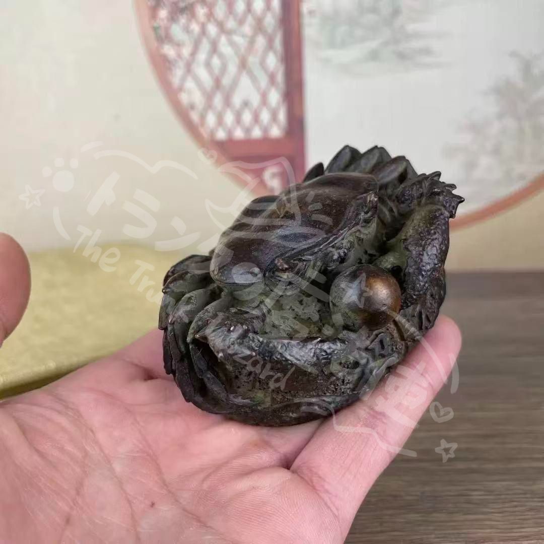 新年ギフト銅細工 八方来財 カニ 茶寵 茶台 装飾品 工芸品 美術品 置物