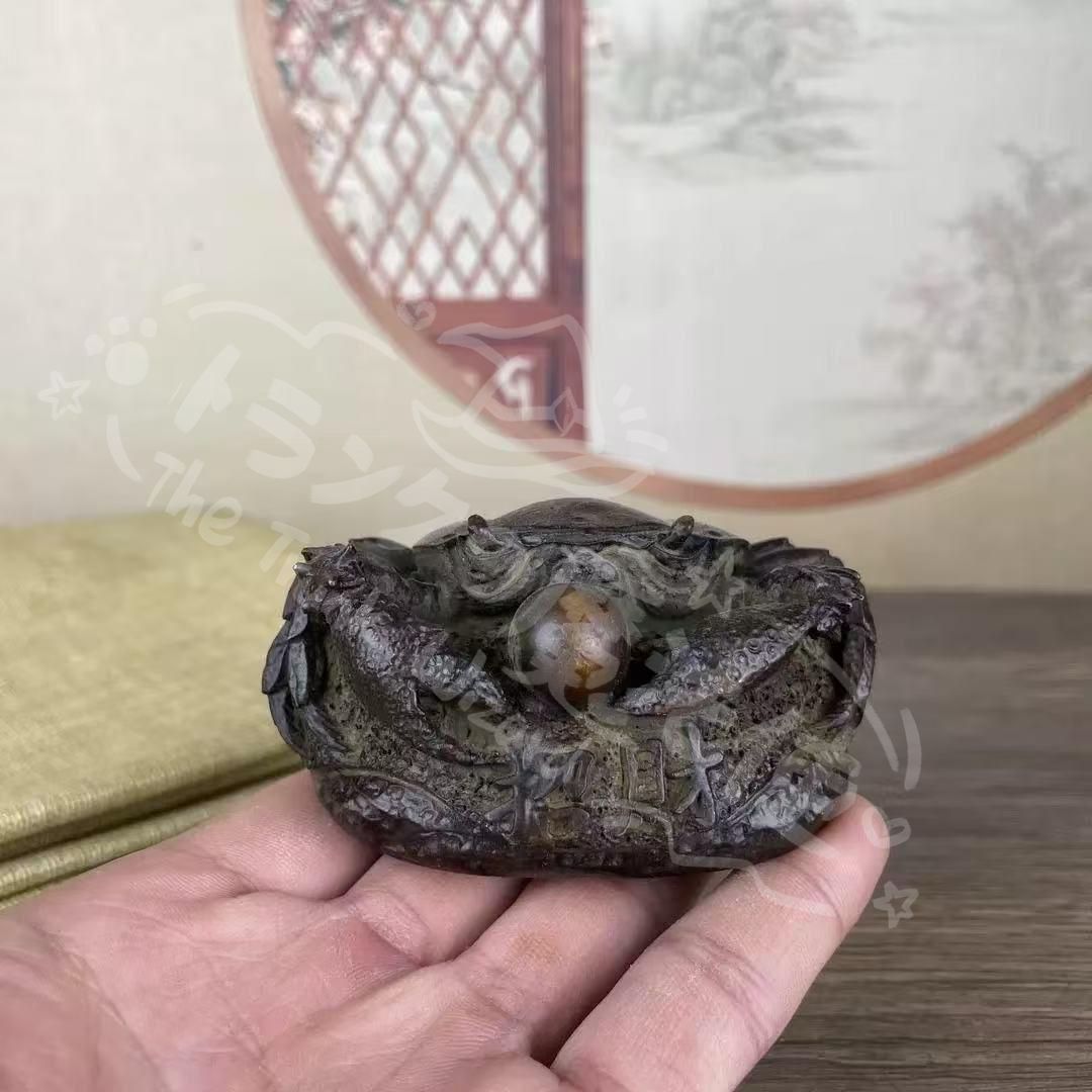  新年ギフト銅細工 八方来財 カニ 茶寵 茶台 装飾品 置物 金属工芸 工芸品