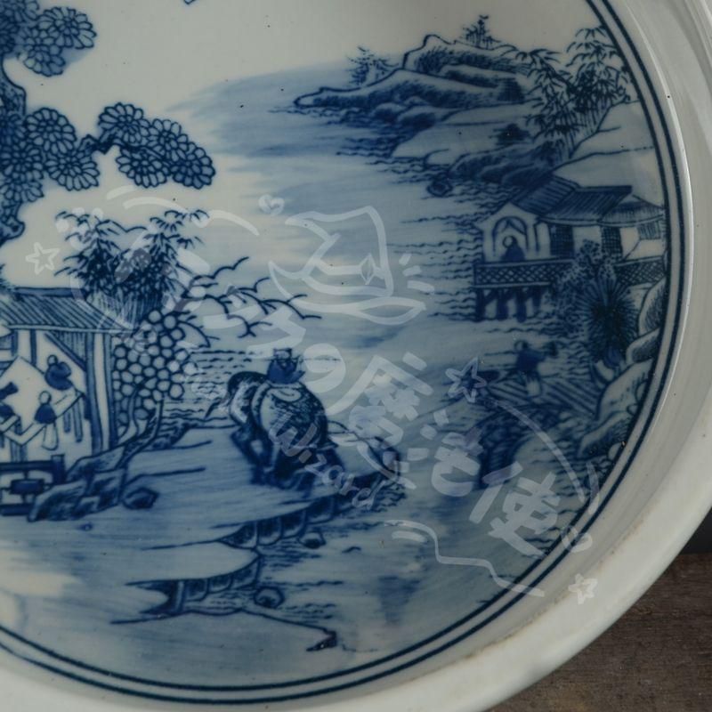 販売済み 新年ギフト鯖山水 庭楼 筆洗 水仙の鉢 陶磁器 装飾品 現代