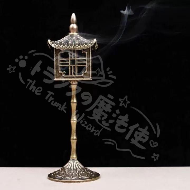 金属工芸　香炉　飾り物　縁起物 新年ギフト銅 細工 宮灯香炉 沈香炉 高足炉 香道具 装飾品 工芸品 置物