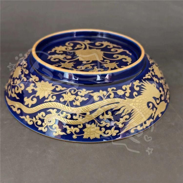 新年ギフト彩絵龍鳳紋盤 中国古美術 茶道具 香道具 装飾品 工芸品 美術