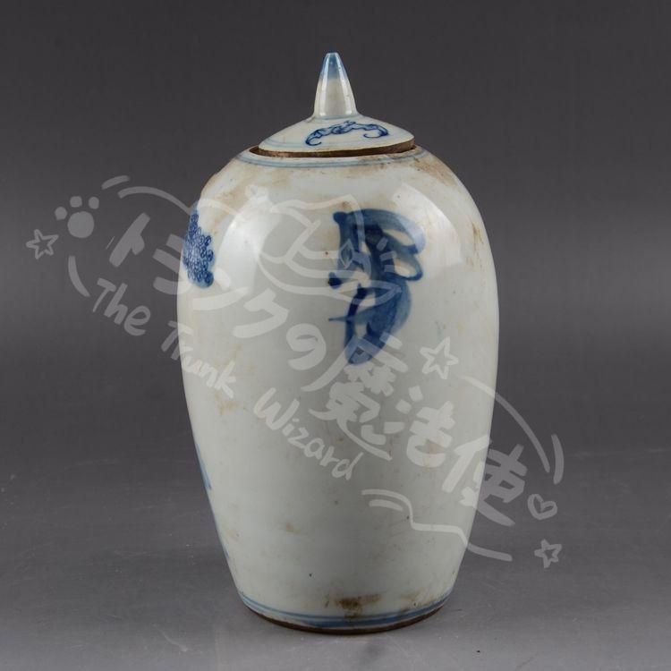  新年ギフト中国美術 青花三星冬瓜蓋缶 置物 陶芸 工芸品