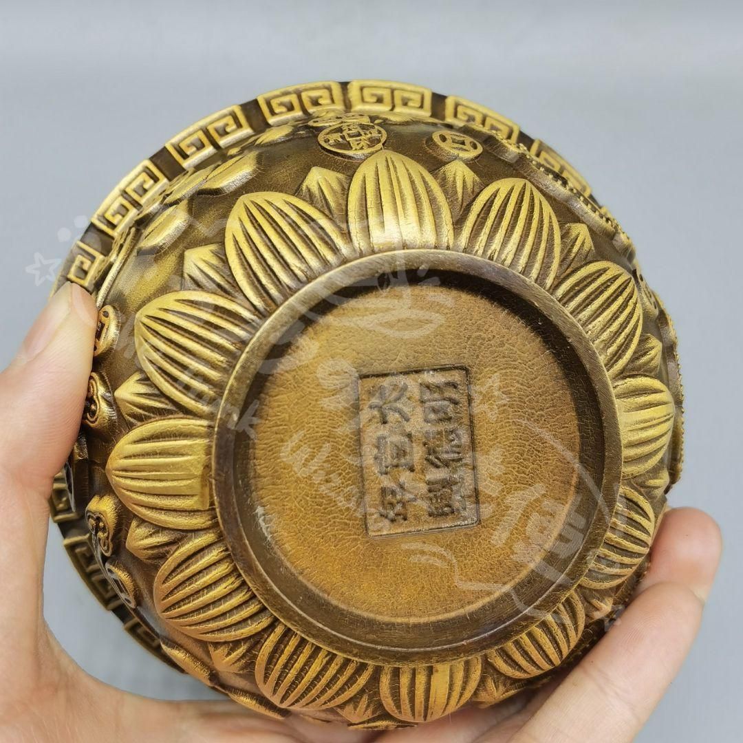 新年ギフト銅器 銅碗 招財進宝 聚宝盆 香炉 開運風水 装飾品 工芸品