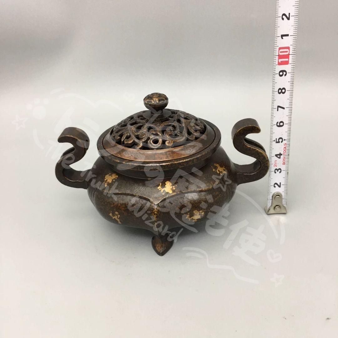 新年ギフト銅細工 海棠薫香炉 香炉 茶道沈香炉 香道具 装飾品 工芸品