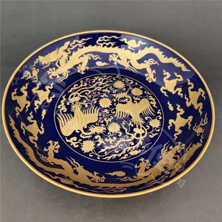 彩絵龍鳳紋盤 中国古美術 茶道具 香道具 装飾品 現代工芸品 美術品 置物 新年ギフト彩絵龍鳳紋盤 中国古美術 茶道具 香道具 装飾品 工芸品 美術