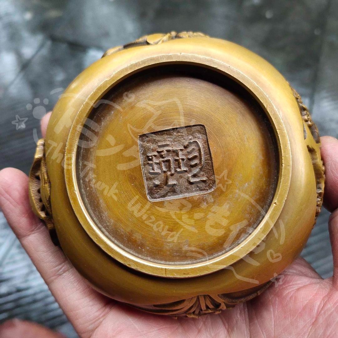 新年ギフト銅 細工 四季花瓢?蓋香炉 銅製 茶道具 香道具 工芸品 美術品