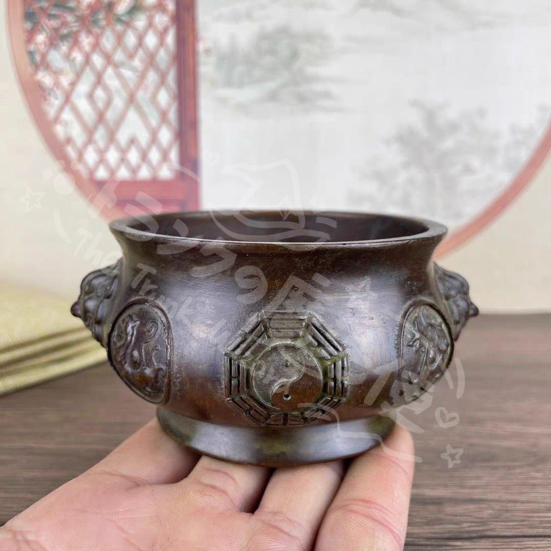  新年ギフト銅細工 四神獣 八卦炉 香道具 工芸品 美術品 置物 冠婚葬祭小物 仏事用香炉 仏壇 仏具