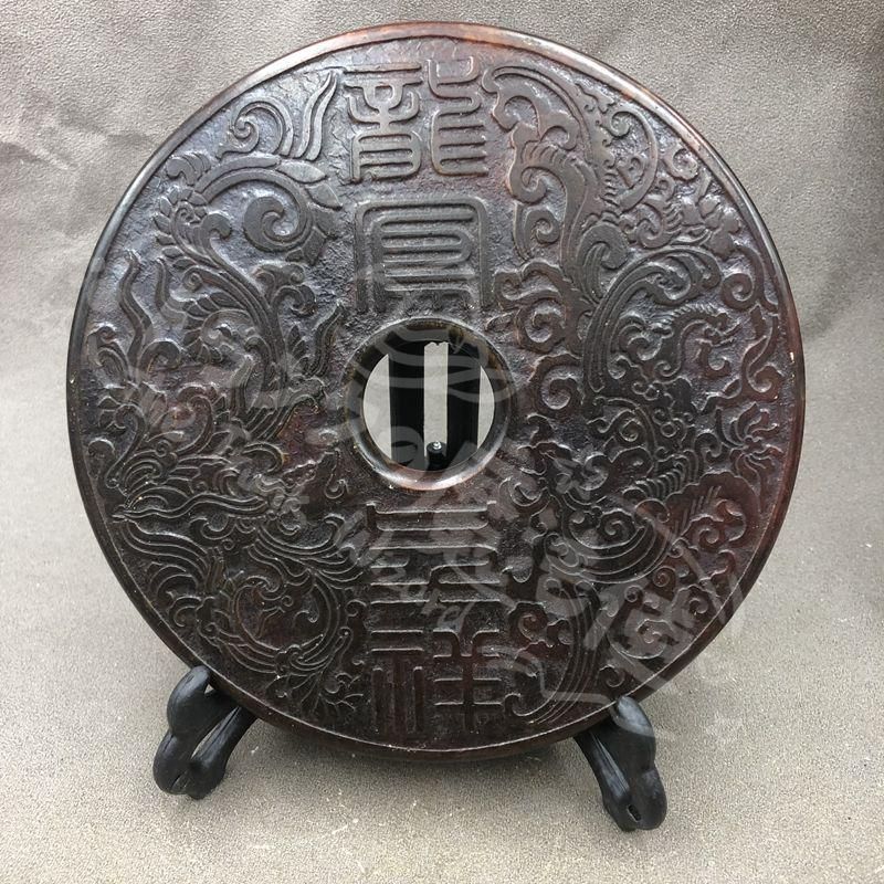 新年ギフト龍鳳呈祥 龍鳳 銅鏡 帯橋脚 インテリア工芸品 置物 装飾品