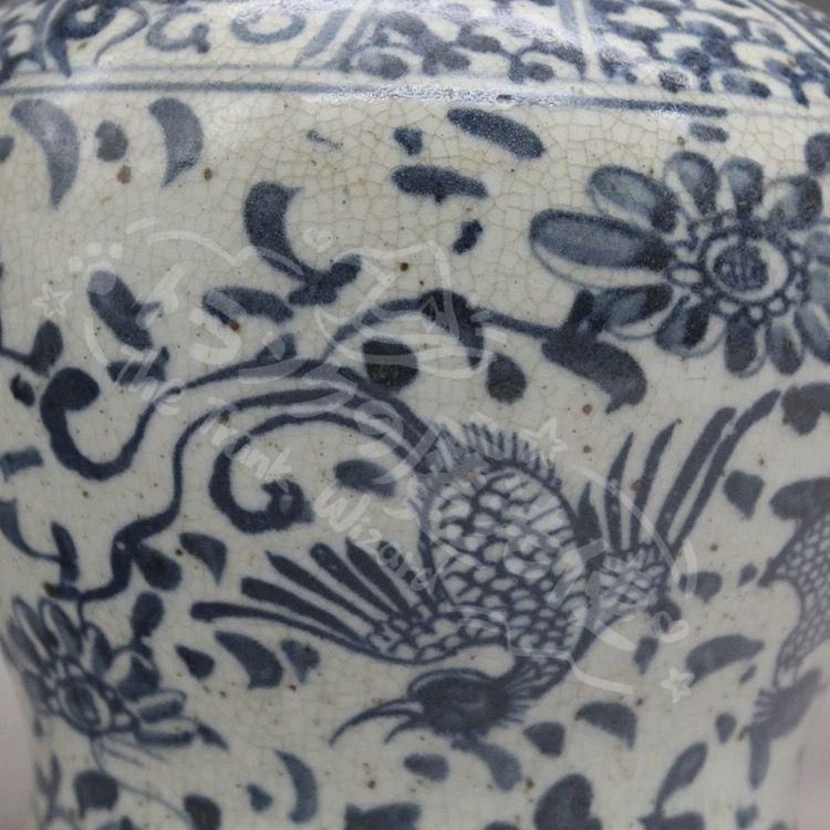 新年ギフト元 青花鳳紋缶 景徳鎮 陶磁器 装飾品 現代工芸品 美術品