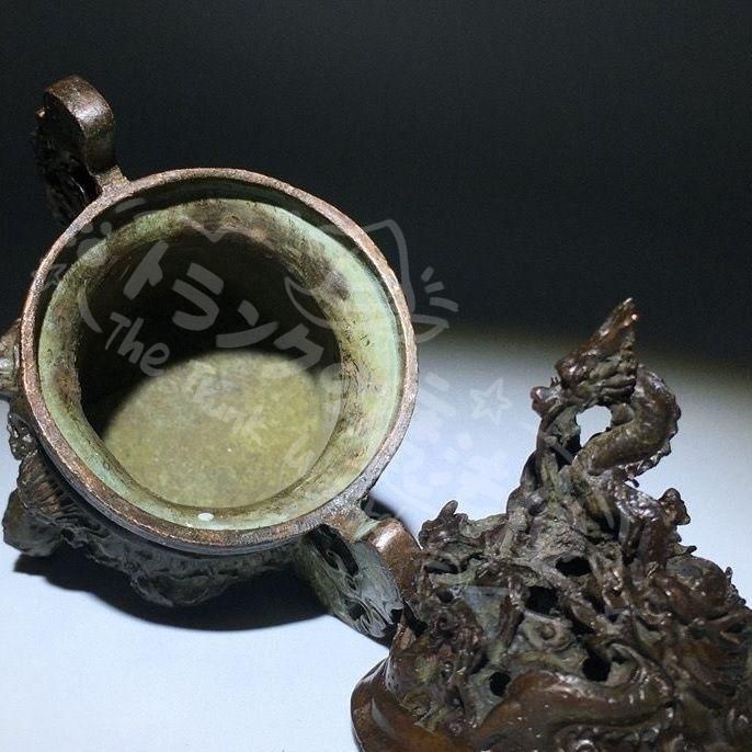 新年ギフト銅 細工 九龍香炉 三足鼎薫香炉 香道具 装飾品 工芸品 置物