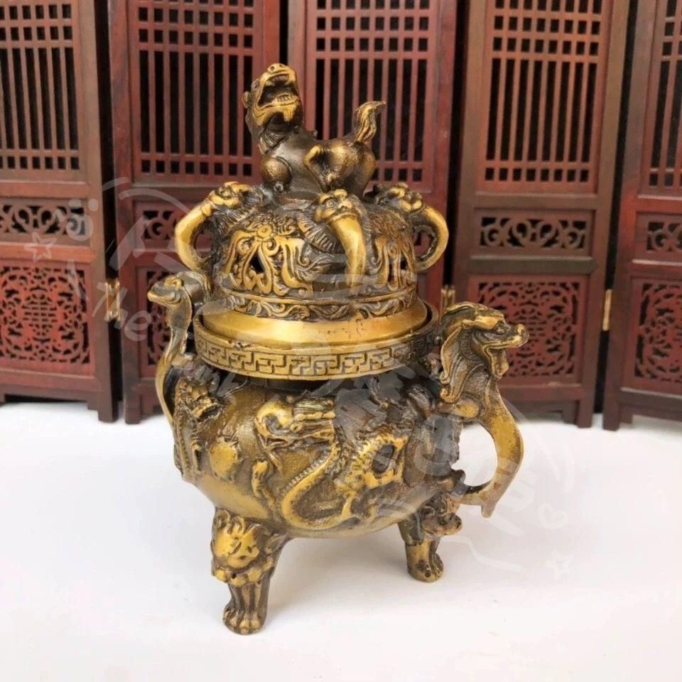 新年ギフト銅 細工 両耳天狗薫香炉 仏堂 香道具 装飾品 置物