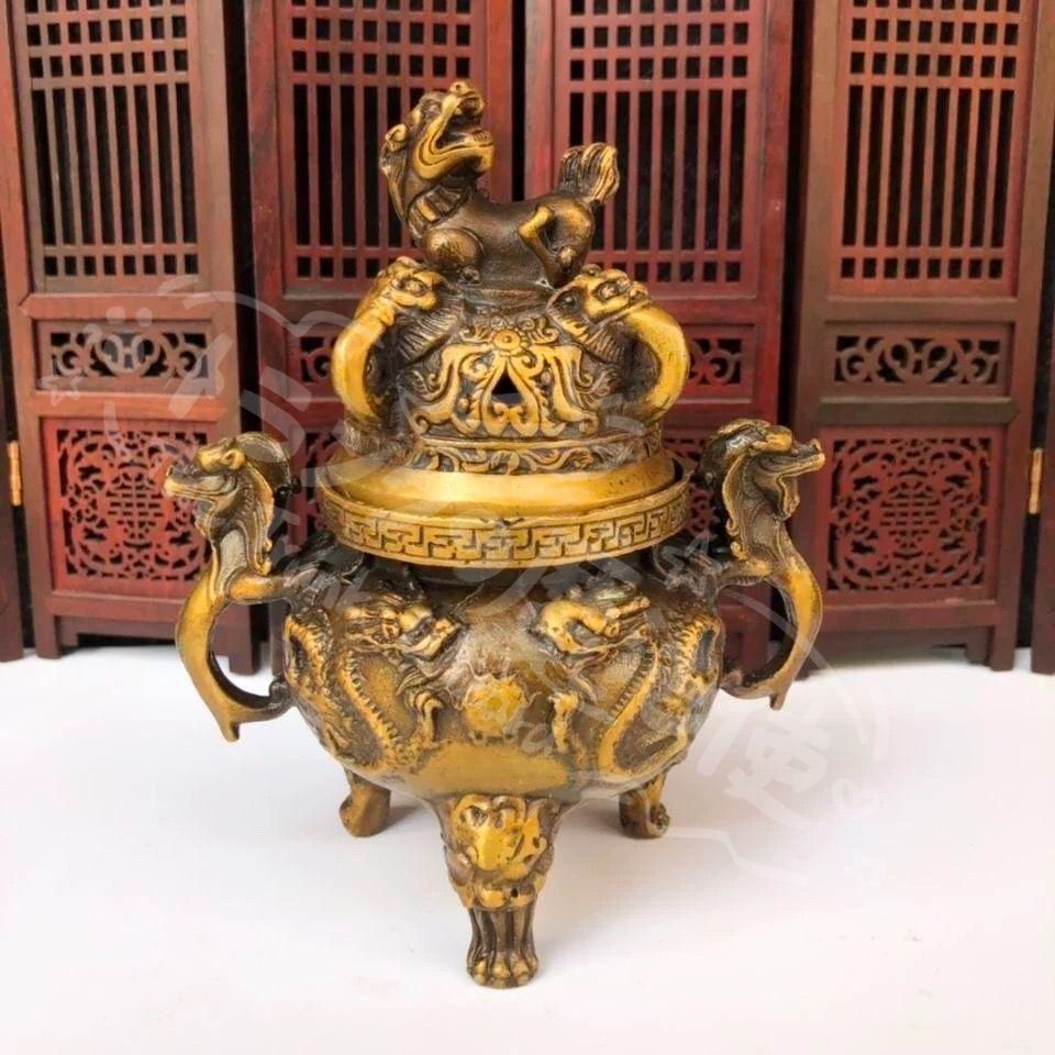 新年ギフト銅 細工 両耳天狗薫香炉 仏堂 香道具 装飾品 工芸品 美術品 置物