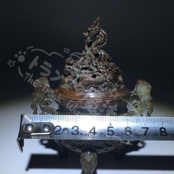新年ギフト銅 細工 九龍香炉 三足鼎薫香炉 香道具 装飾品 工芸品 置物