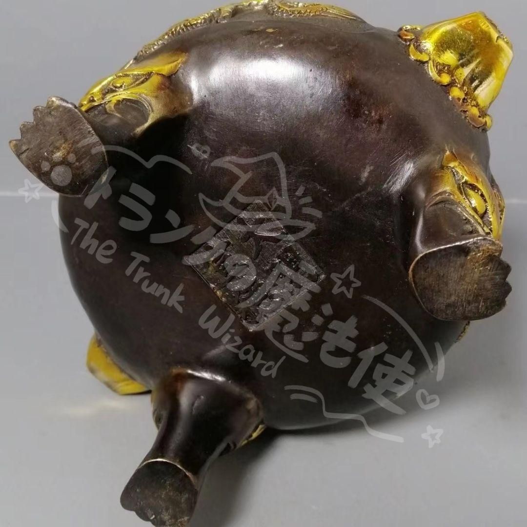 新年ギフト双龍戯珠香炉 銅製 香道具 装飾品 工芸品 美術品 置物