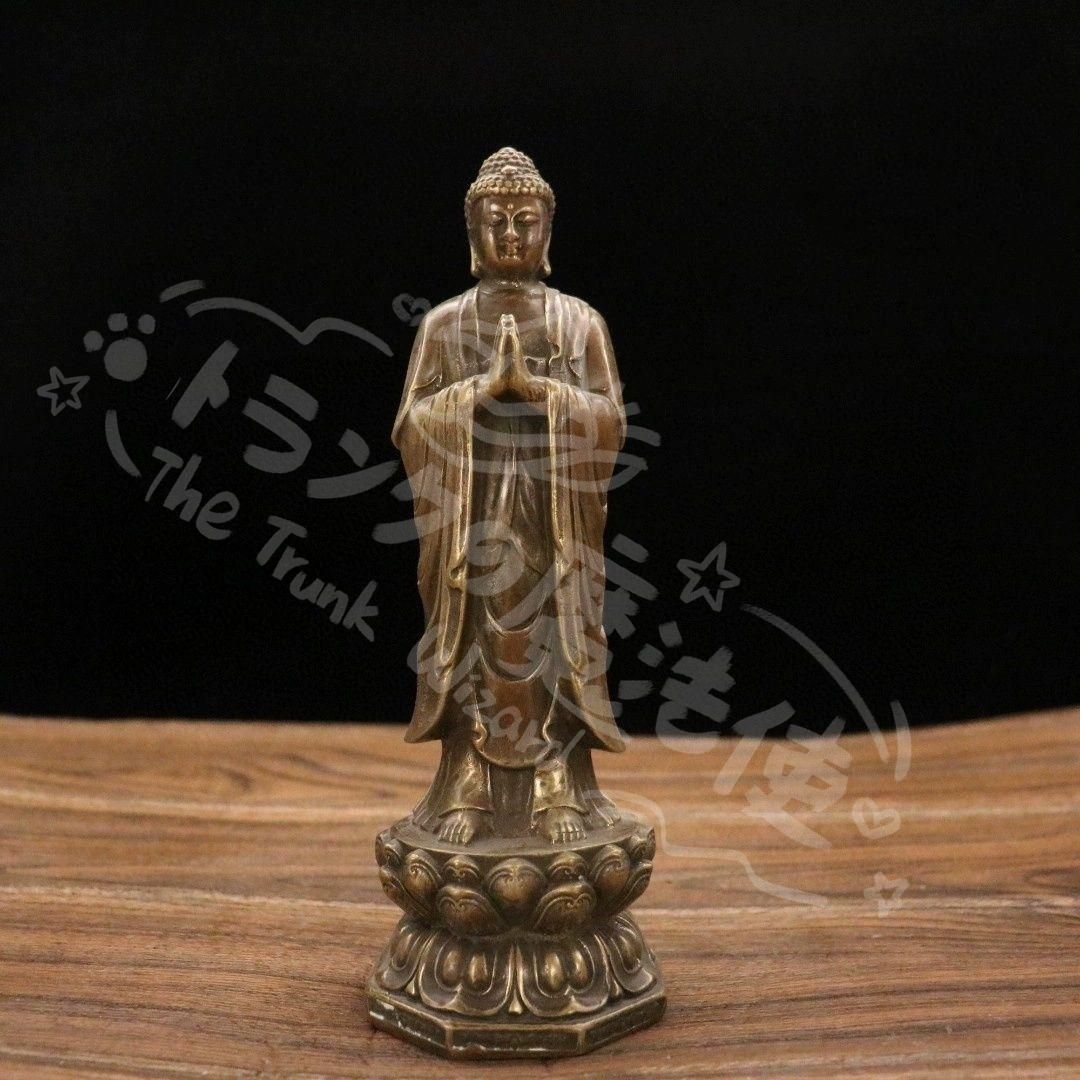 新年ギフト仏像 仏教美術 如来仏陀立像 仏堂供養 駅蓮仏 銅製品 置物