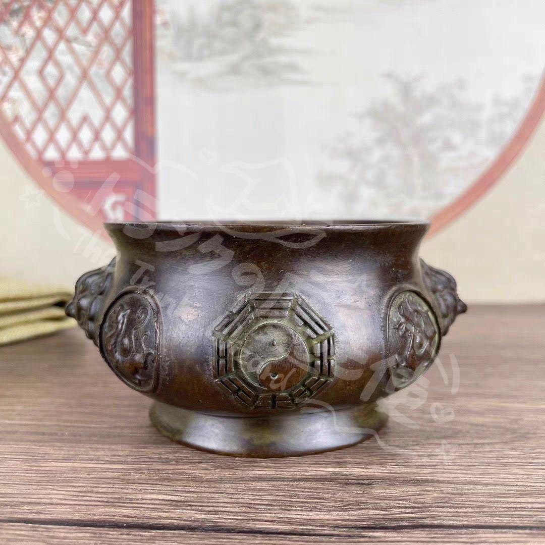 新年ギフト銅細工 四神獣 八卦炉 香道具 工芸品 美術品 置物