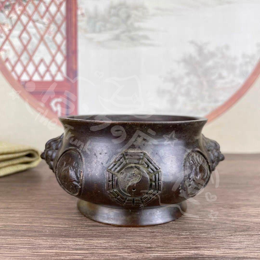 新年ギフト銅細工 四神獣 八卦炉 香道具 工芸品 美術品 置物