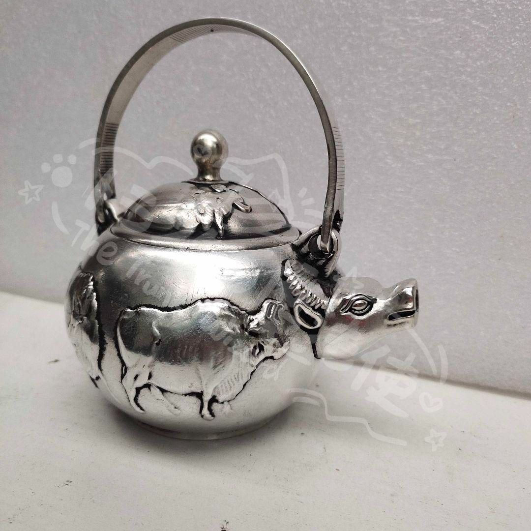 新年ギフト牛レリーフ 急須 徳利 茶道具 現代 置物