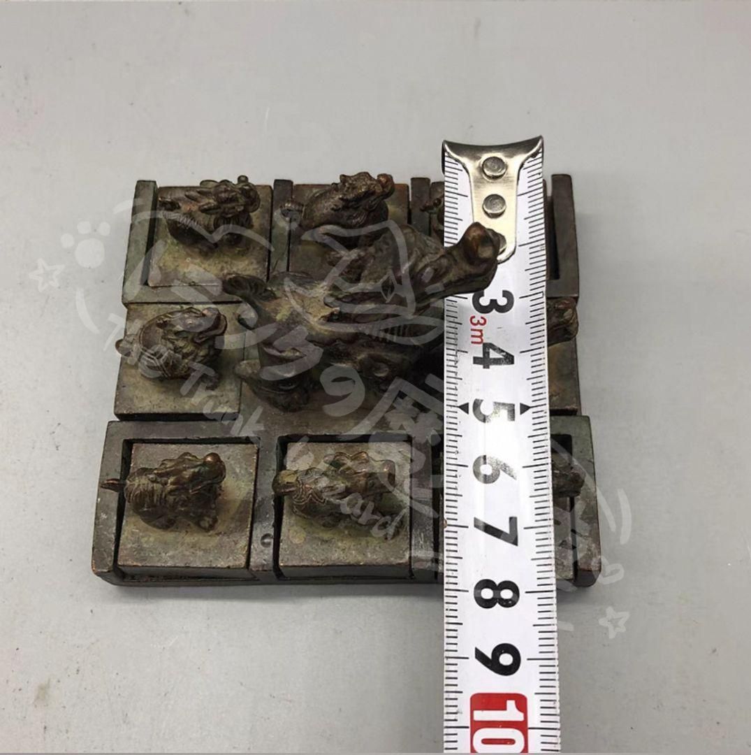 新年ギフト九龍印章 子母印章 銅製 書道具 文房具 装飾品 工芸品 置物