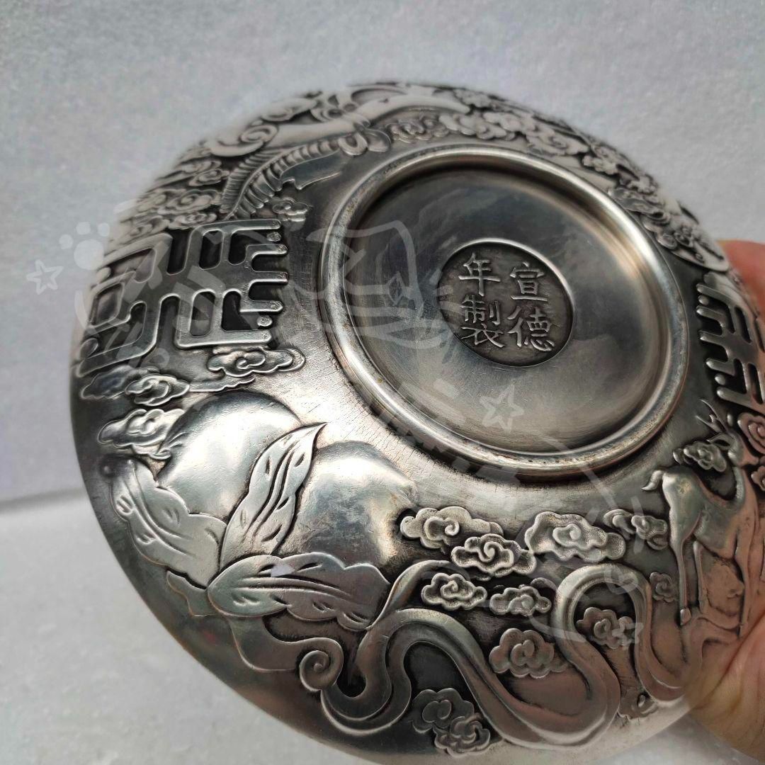 新年ギフト銅器 重工 彫刻 祥雲瑞獣麒麟銅盤 装飾品 工芸品 美術品