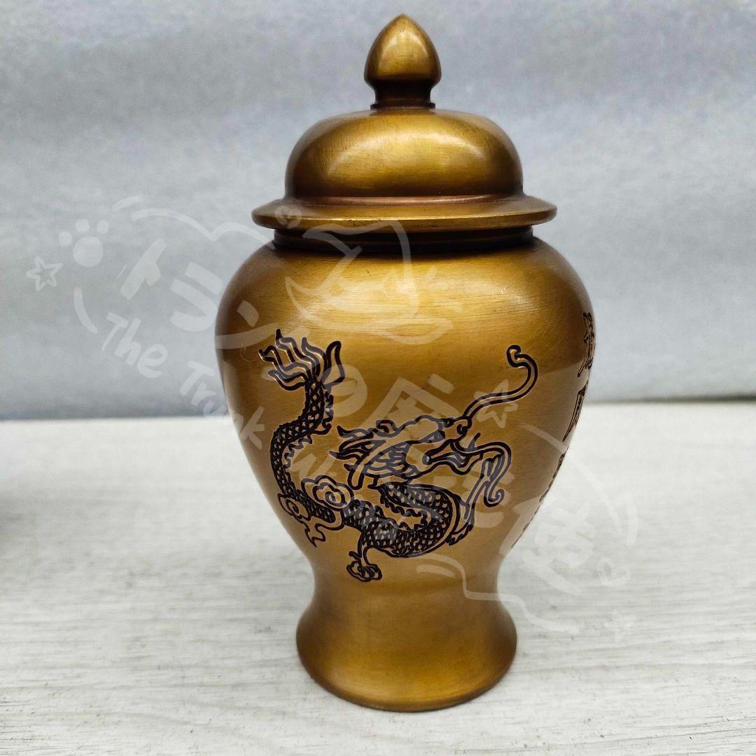 新年ギフト銅細工 将軍壺 龍鳳茶壺 茶道具 香道具 装飾品 工芸品 美術
