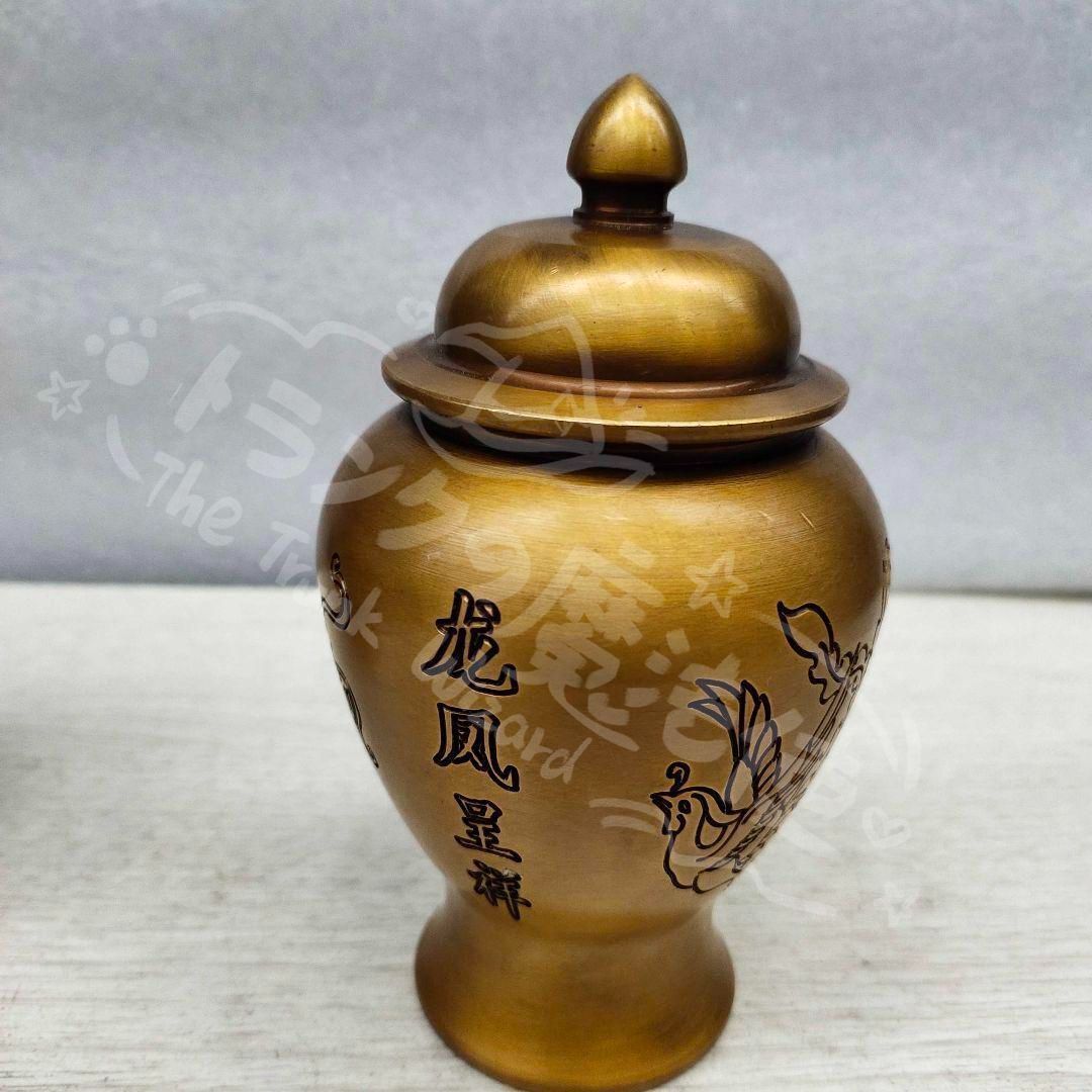 新年ギフト銅細工 将軍壺 龍鳳茶壺 茶道具 香道具 装飾品 工芸品 美術