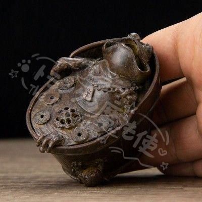 新年ギフト銅製 香炉 蛙薫香炉 檀香炉 茶道具 香道具 装飾品 工芸品