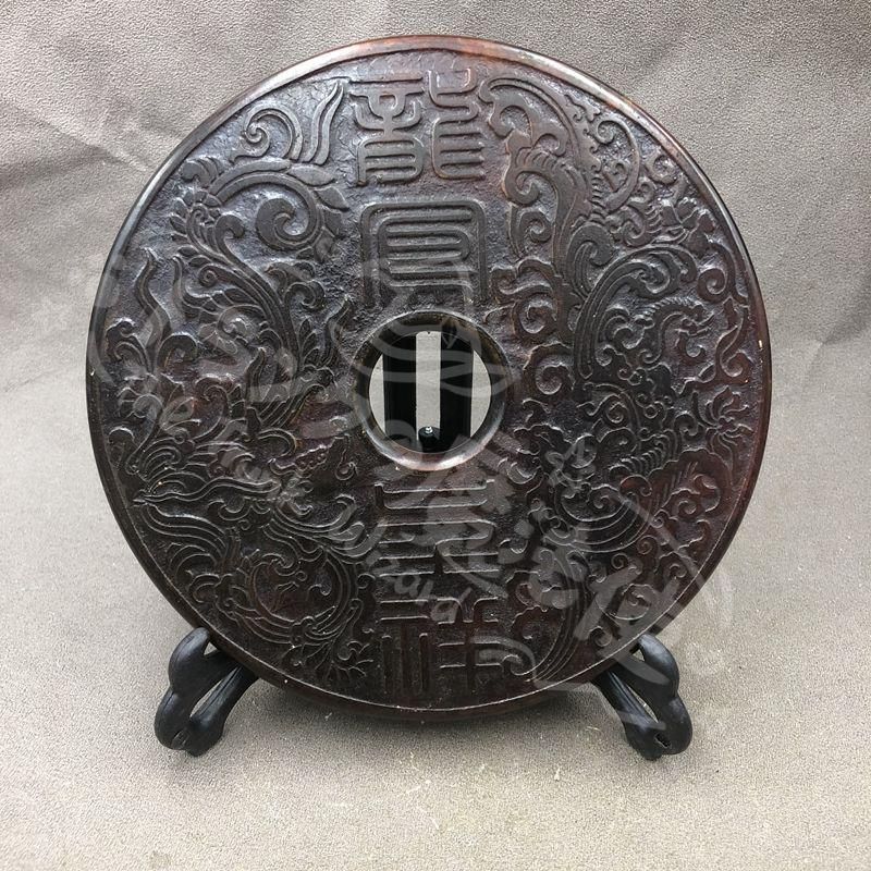 新年ギフト龍鳳呈祥 龍鳳 銅鏡 帯橋脚 インテリア 置物 装飾品