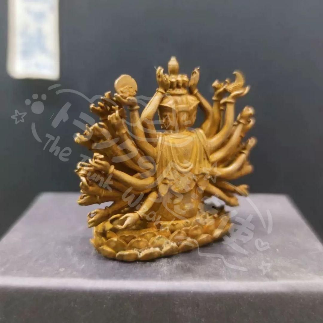 銅製 仏像 新年ギフト仏教美術 千手観音像 仏像 銅製 装飾品 工芸品 美術品 置物