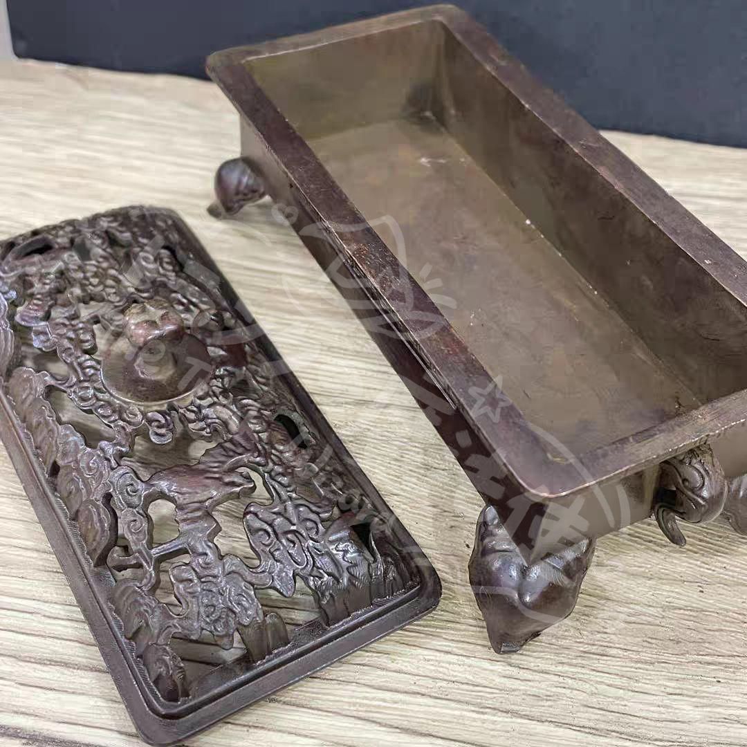 新年ギフト臥香炉 長炉 四足祥雲紋薫香炉 線香炉 香道具 装飾品 置物