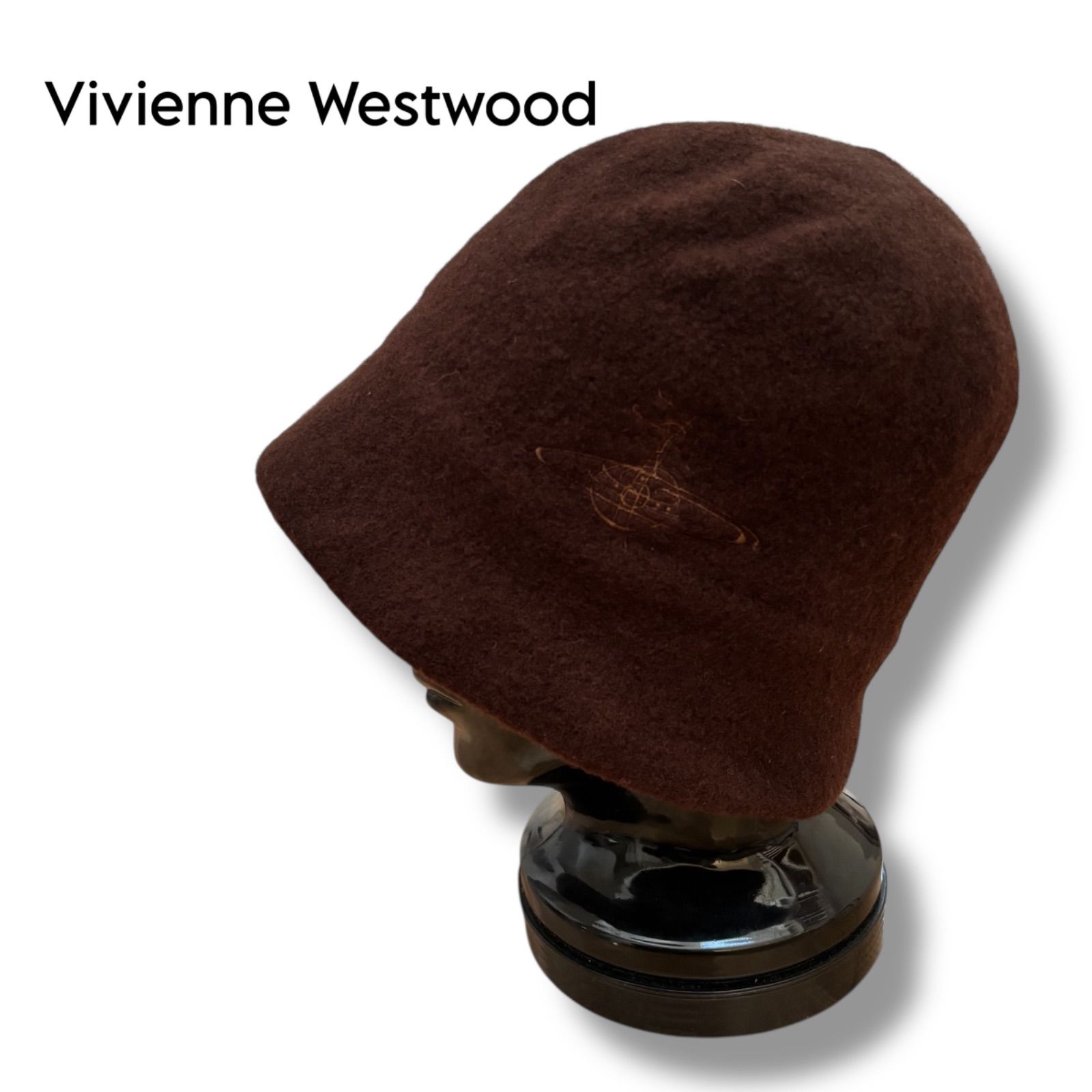 Vivienne Westwood サイドオーヴ刺繍 ハット ブラウン M