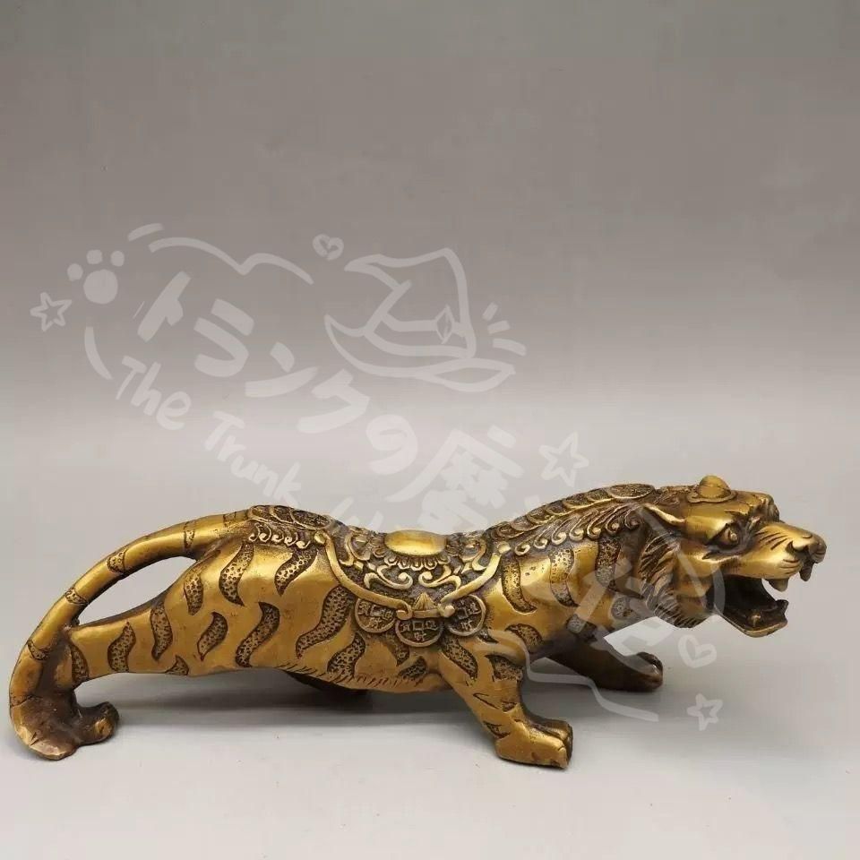 新年ギフト銅 細工 虎の置物 茶台茶寵 茶道具 装飾品 工芸品 置物