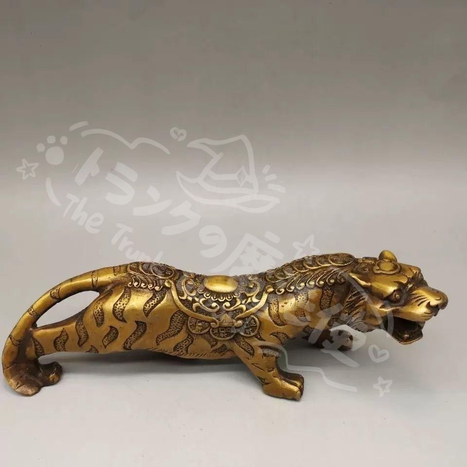 新年ギフト銅 細工 虎の置物 茶台茶寵 茶道具 装飾品 工芸品 置物