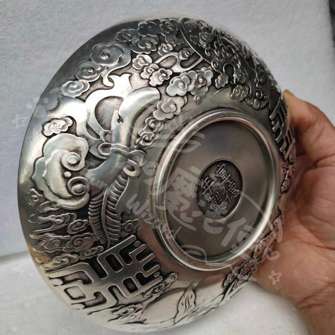 新年ギフト銅器 重工 彫刻 祥雲瑞獣麒麟銅盤 装飾品 工芸品 美術品