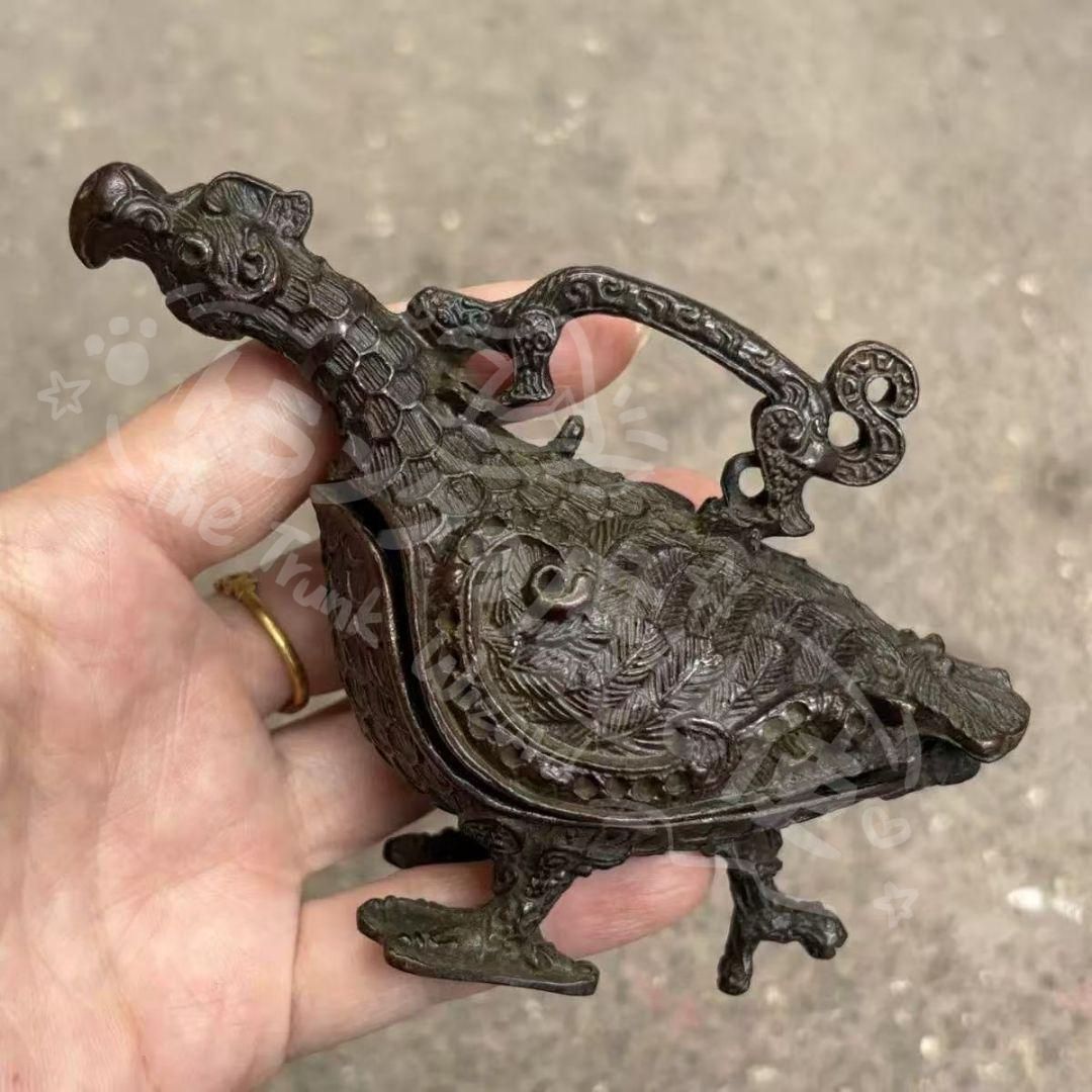 新年ギフト銅製 渡り鳥尊 酒器 装飾品 工芸品 美術品 置物CZW1207P224