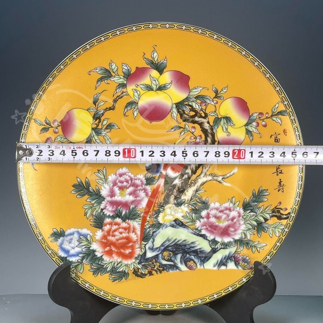 新年ギフト彩富貴長寿蒔絵賞盤 景徳鎮 陶磁器 装飾品 現代工芸品 美術